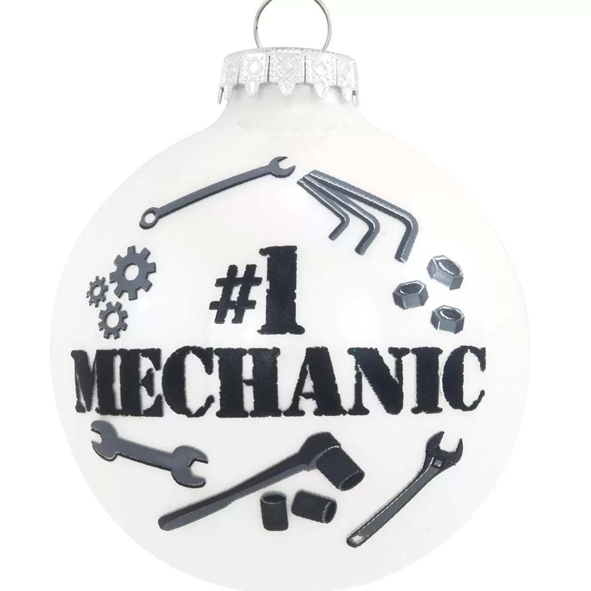 Bronner's Christmas Wonderland Number 1 Mechanic With Tools Glass Ornament> Hobbies & Occupations