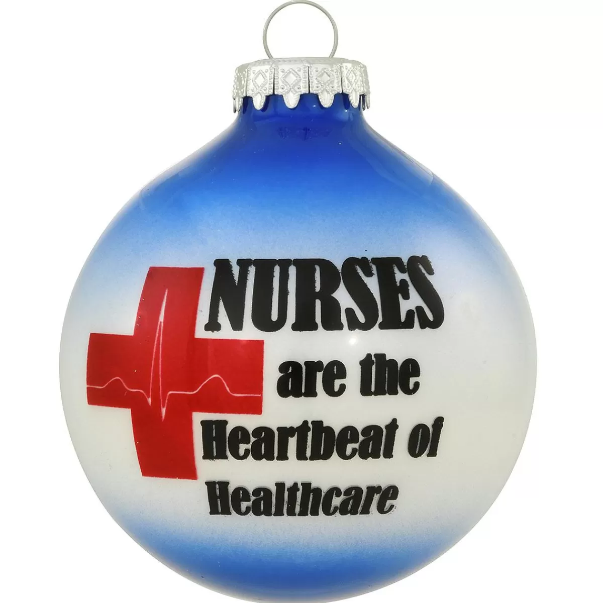 Bronner's Christmas Wonderland Nurses Are The Heartbeat Of Healthcare Glass Ornament> Hobbies & Occupations