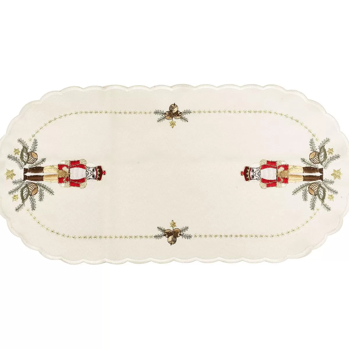 Bronner's Christmas Wonderland Nutcracker Ivory Oval Table Runner | Home Decor & Gifts