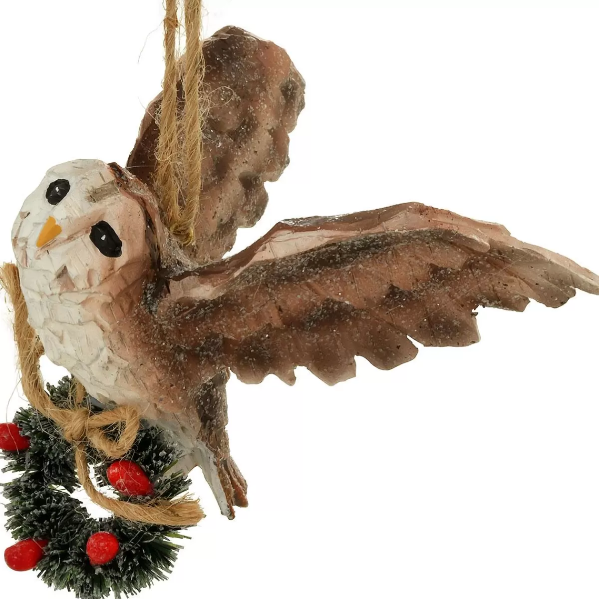 Bronner's Christmas Wonderland Owl With Wreath Resin Ornament> Outdoors, Camping, & Nature