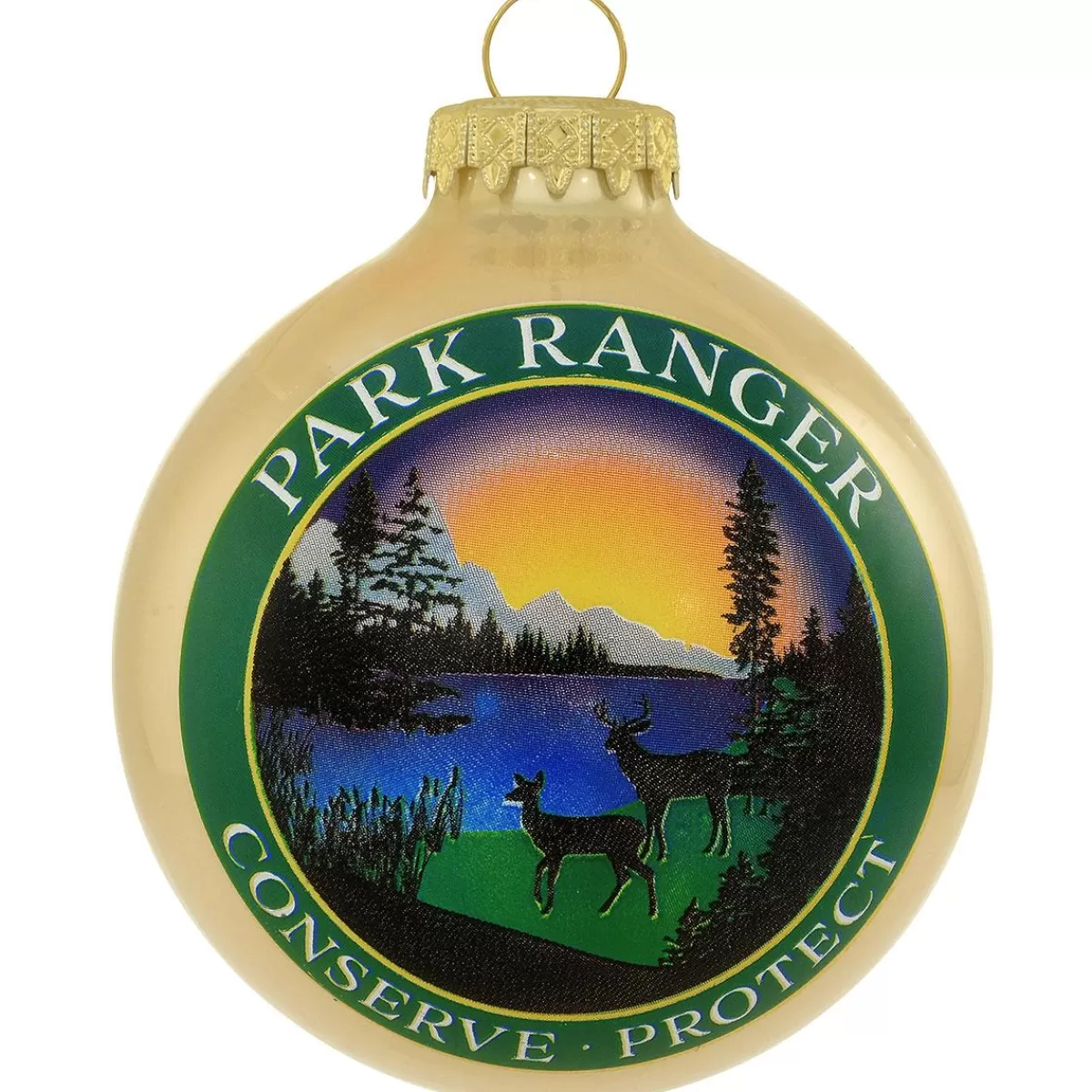 Bronner's Christmas Wonderland Park Ranger Glass Ornament> Hobbies & Occupations