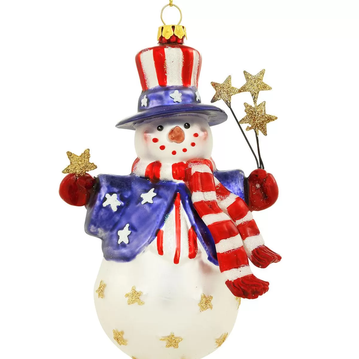 Bronner's Christmas Wonderland Patriotic Snowman With Stars Ornament | Snowmen