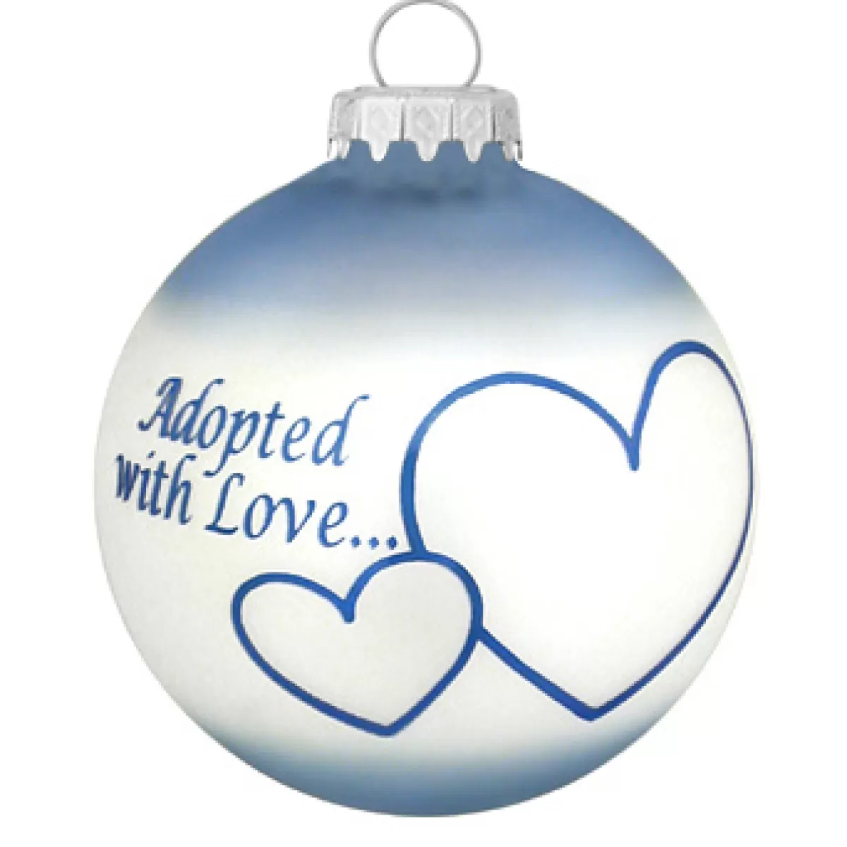 Bronner's Christmas Wonderland Personalized Adopted With Love Blue Ornament | Ornaments