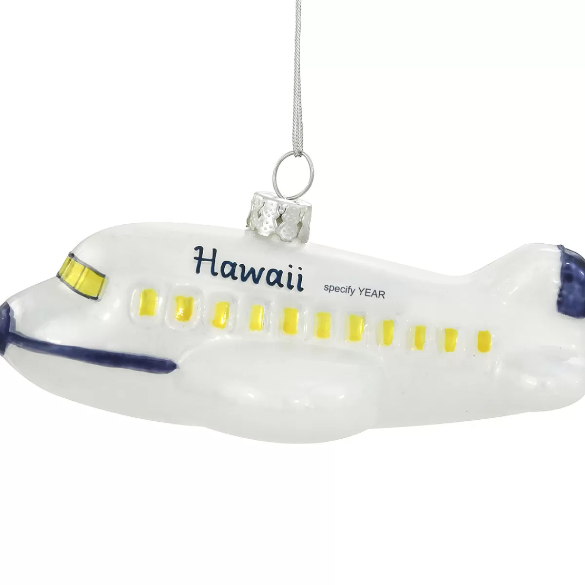 Bronner's Christmas Wonderland Personalized Airplane Shape Glass Ornament | Ornaments