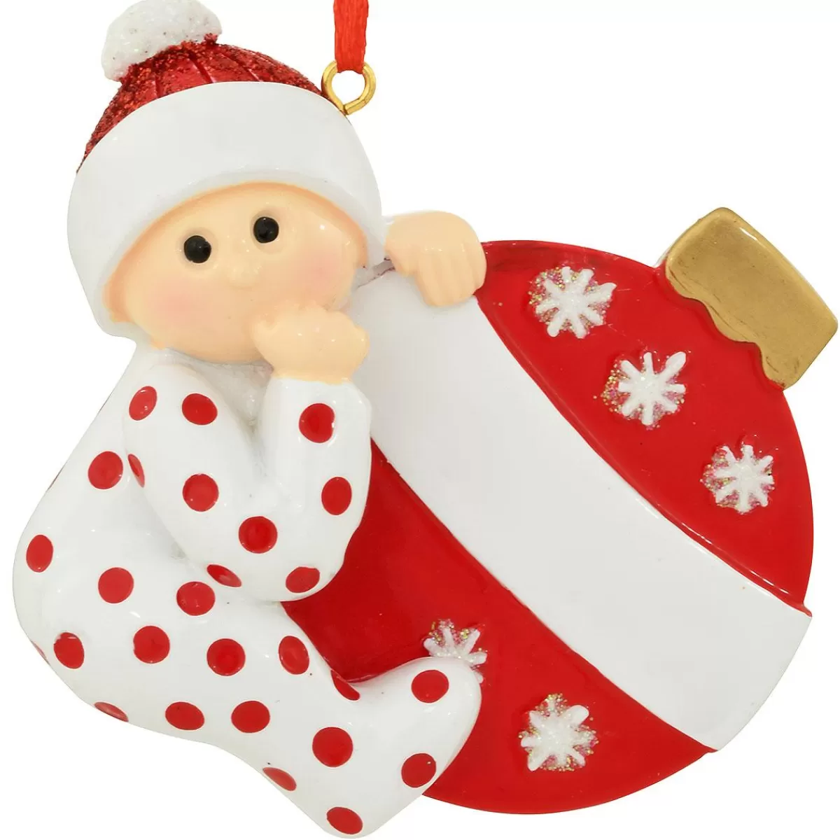 Bronner's Christmas Wonderland Personalized Baby With Ornament Red Ornament | Ornaments