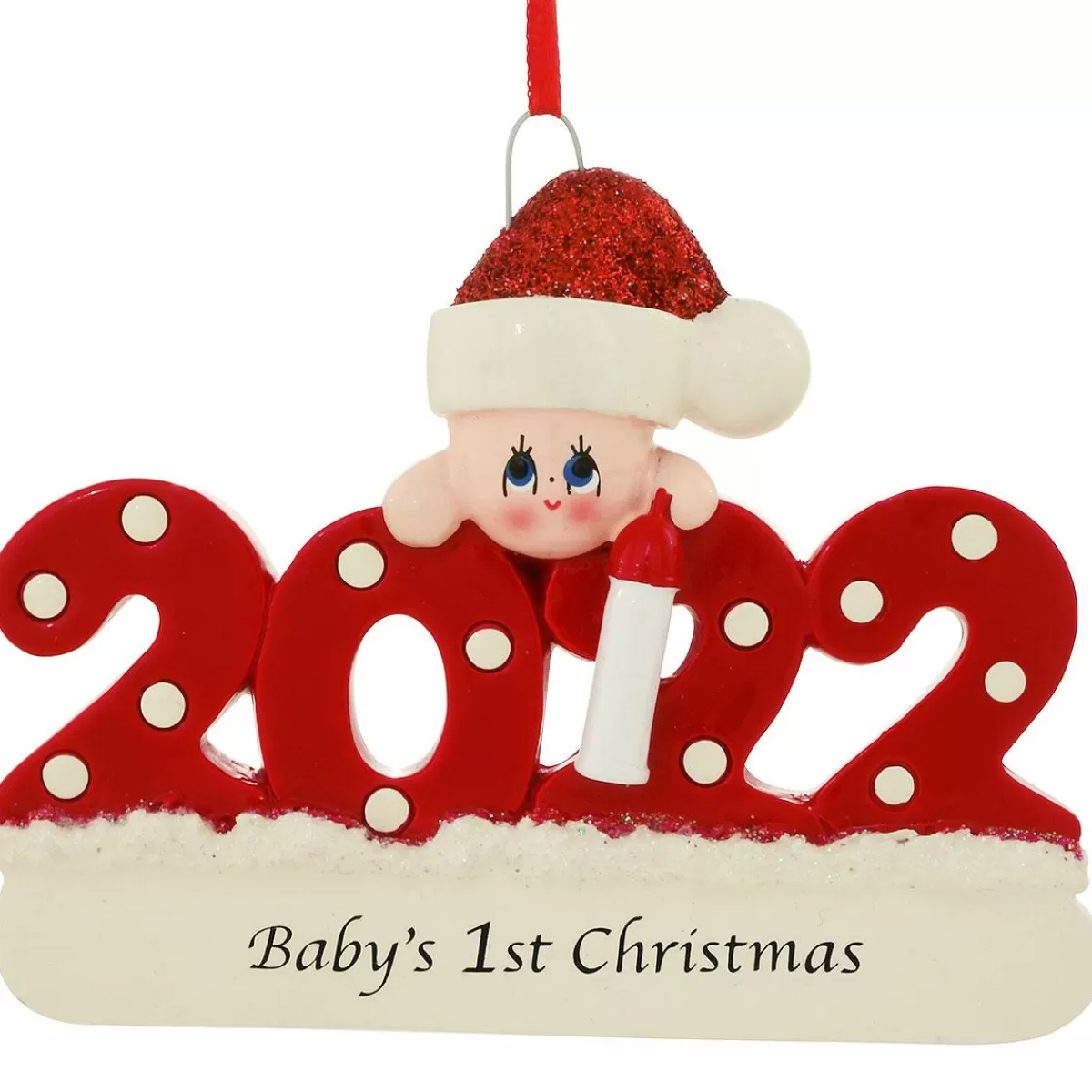 Bronner's Christmas Wonderland Personalized Baby's 1St Christmas Red Resin Ornament | Ornaments