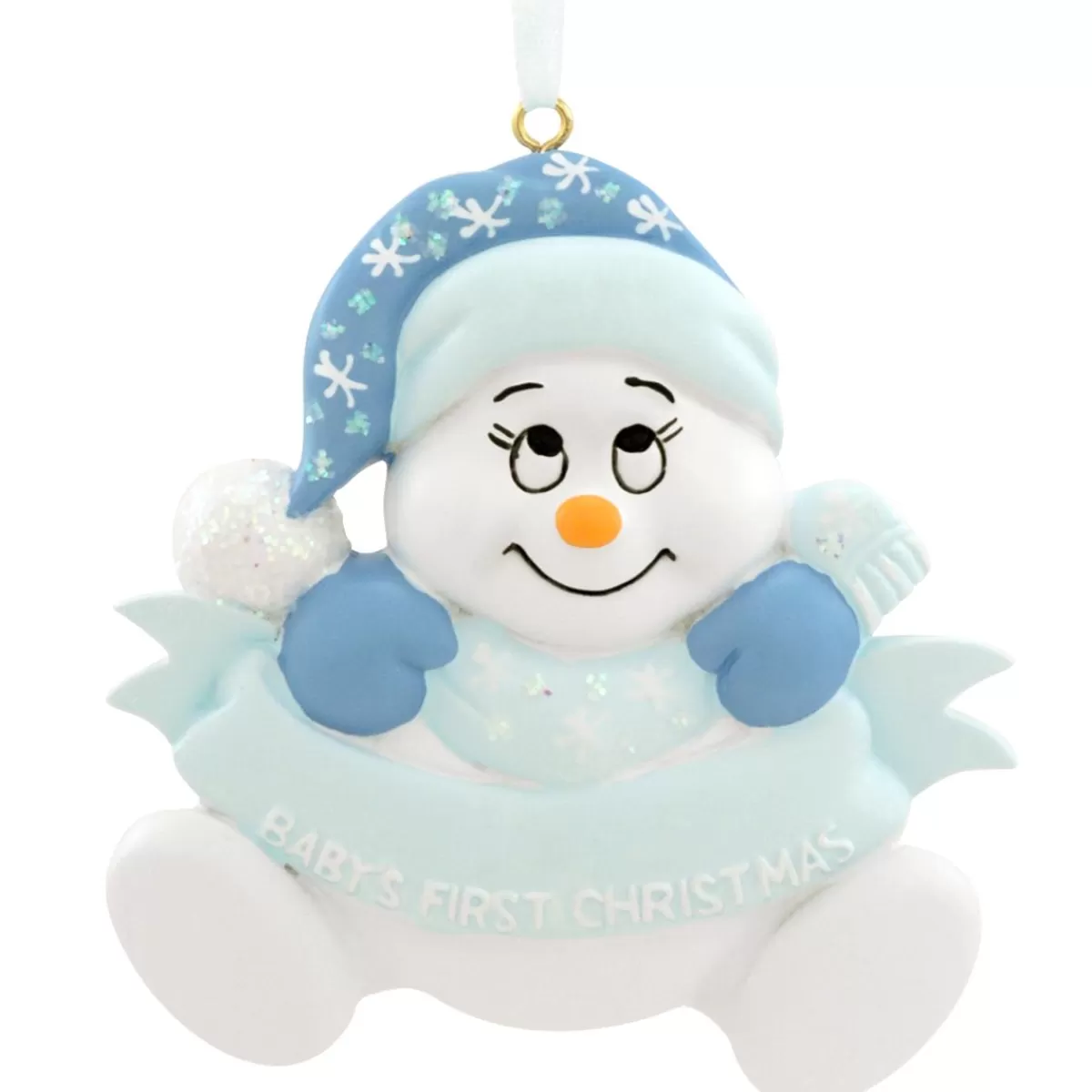 Bronner's Christmas Wonderland Personalized Baby's First Christmas Boy Snowman Ornament | Ornaments