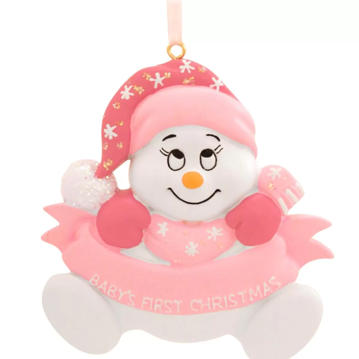 Bronner's Christmas Wonderland Personalized Baby's First Christmas Girl Snowman Ornament | Ornaments