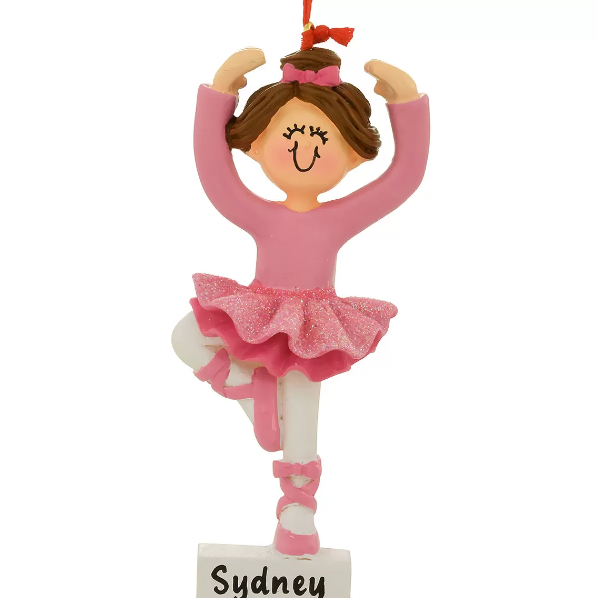 Bronner's Christmas Wonderland Personalized Ballerina Brunette Resin Ornament> Music, Dance, & Theater