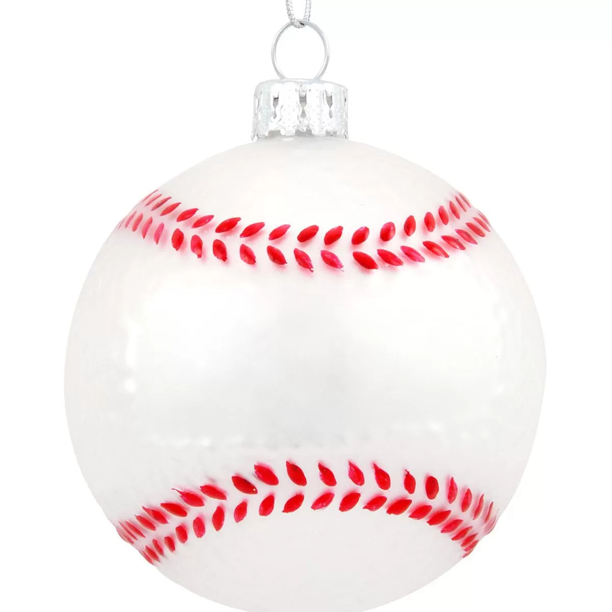 Bronner's Christmas Wonderland Personalized Baseball Form Glass Ornament | Ornaments