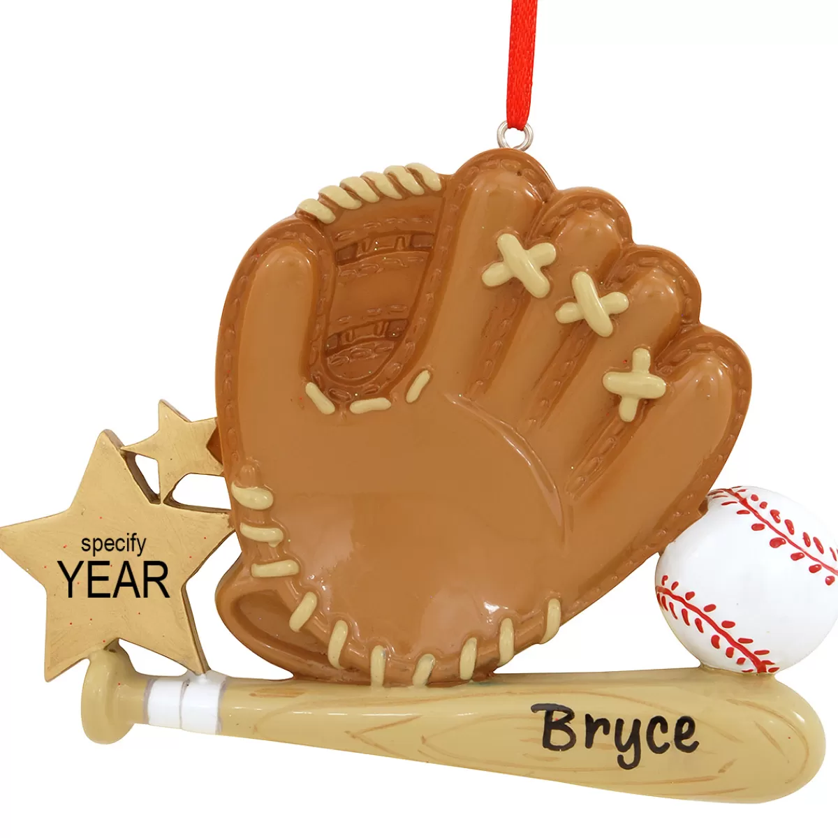 Bronner's Christmas Wonderland Personalized Baseball Glove Ornament | Ornaments