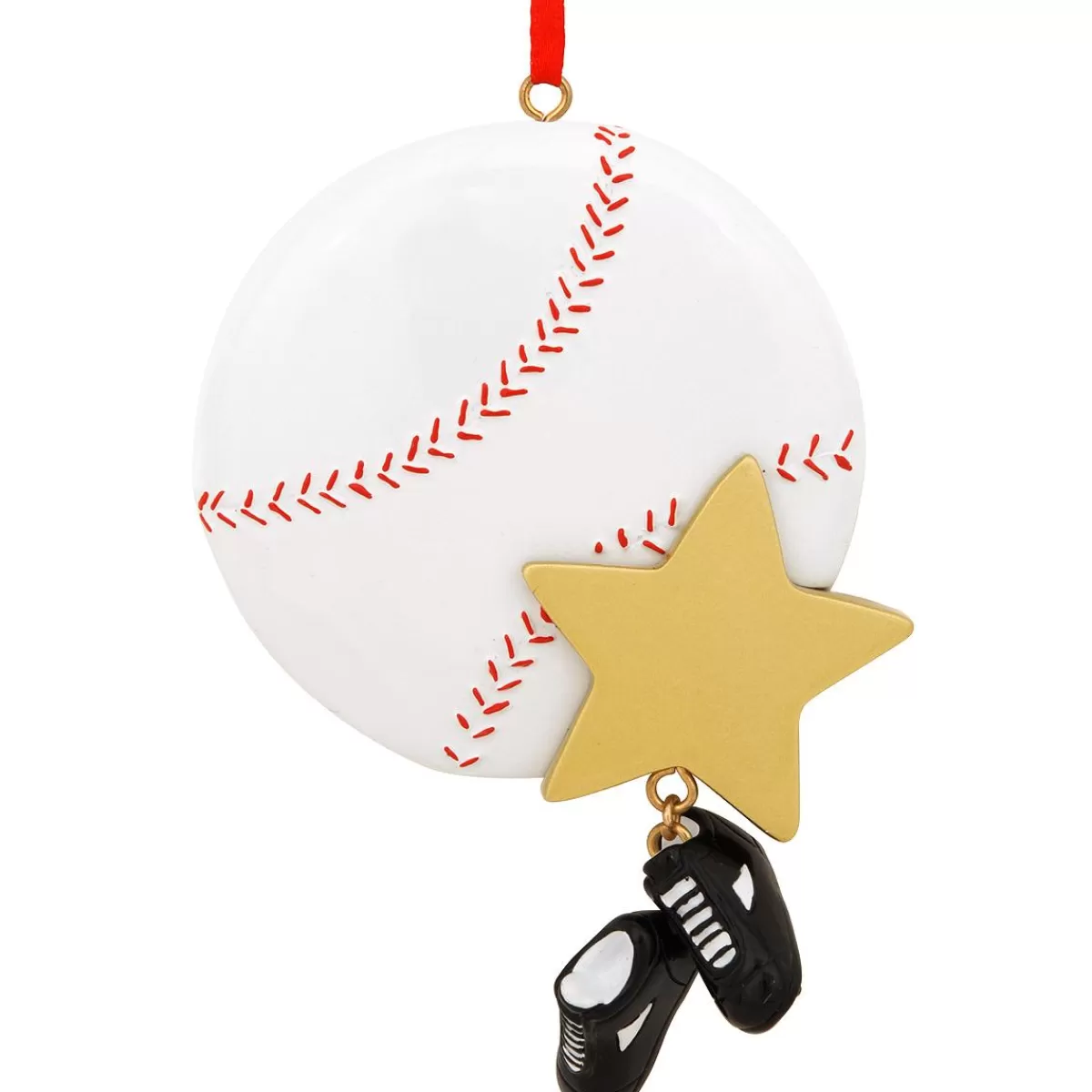 Bronner's Christmas Wonderland Personalized Baseball Star With Shoe Dangle Ornament | Ornaments