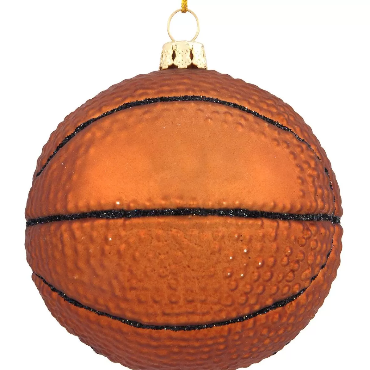 Bronner's Christmas Wonderland Personalized Basketball Form Glass Ornament | Ornaments