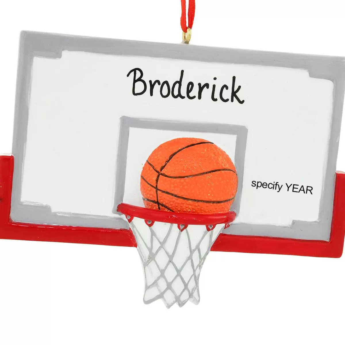 Bronner's Christmas Wonderland Personalized Basketball Hoop With Ball Resin Ornament | Ornaments