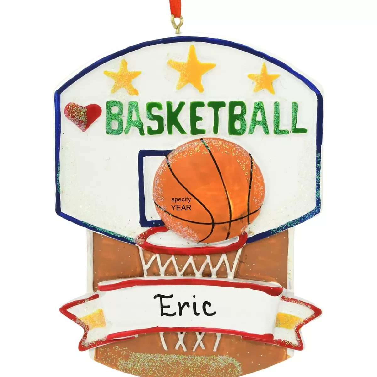 Bronner's Christmas Wonderland Personalized Basketball Resin Ornament | Ornaments