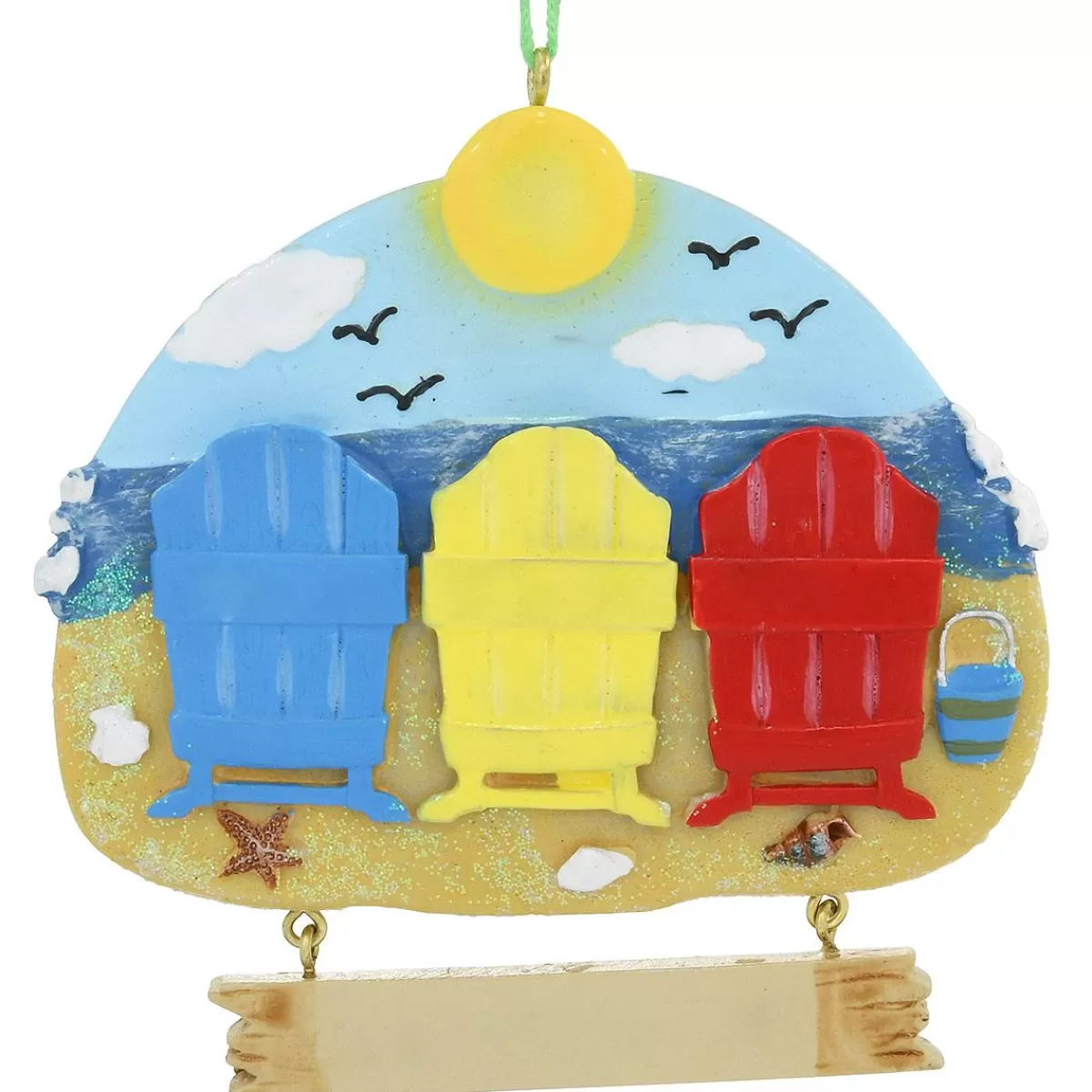 Bronner's Christmas Wonderland Personalized Beach Chair Ornament With 3 Chairs | Ornaments