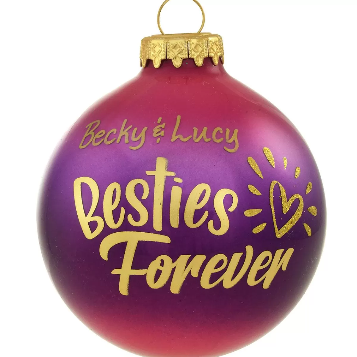 Bronner's Christmas Wonderland Personalized Besties Forever Glass Ornament | Ornaments