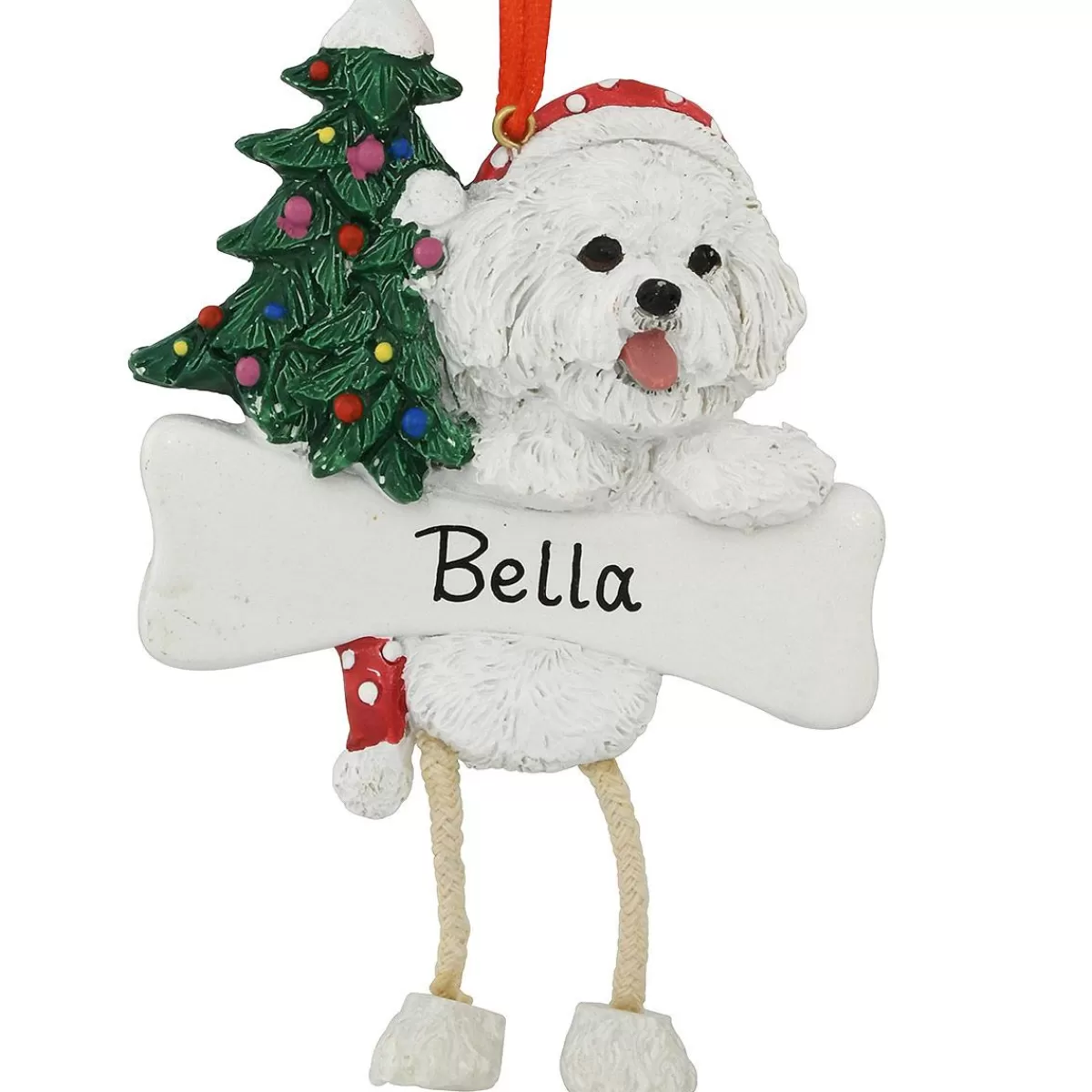 Bronner's Christmas Wonderland Personalized Bichon Frise Ornament With Dangling Legs | Ornaments