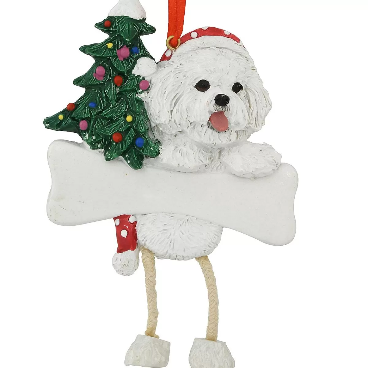 Bronner's Christmas Wonderland Personalized Bichon Frise Ornament With Dangling Legs | Ornaments