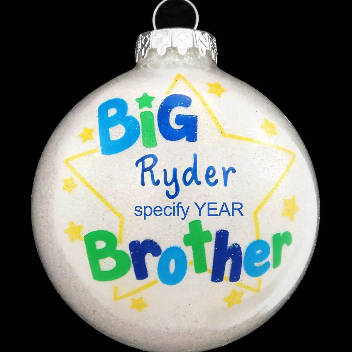 Bronner's Christmas Wonderland Personalized Big Brother Glass Sparkle Ornament | Ornaments