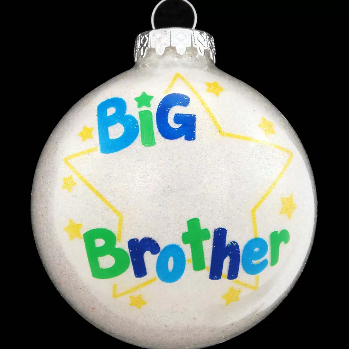 Bronner's Christmas Wonderland Personalized Big Brother Glass Sparkle Ornament | Ornaments