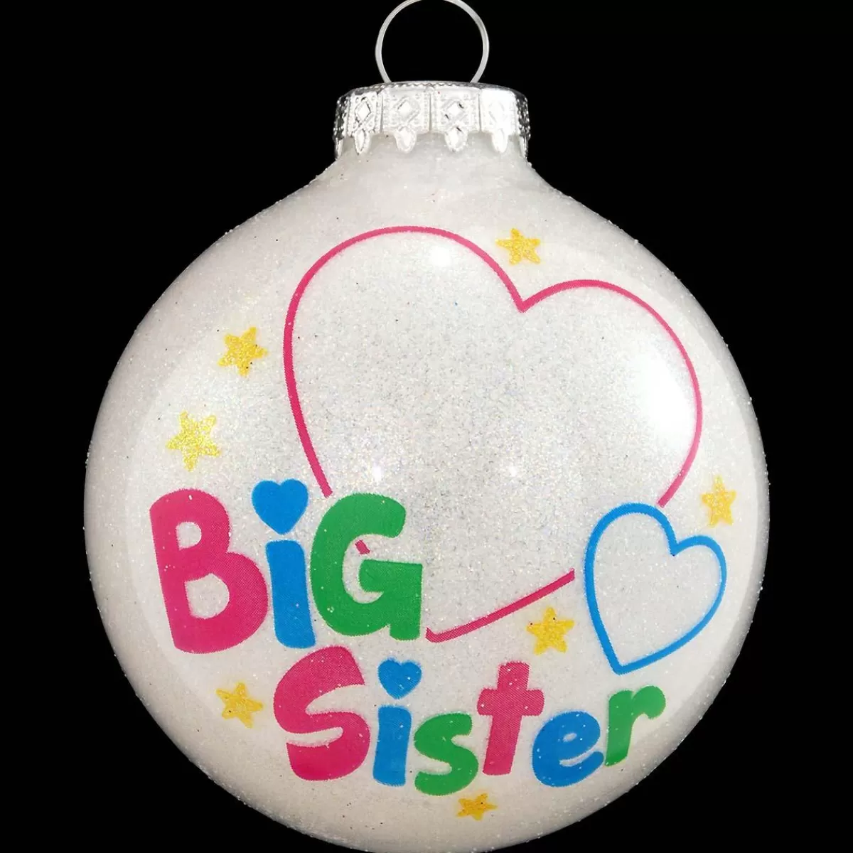 Bronner's Christmas Wonderland Personalized Big Sister Glass Sparkle Ornament | Ornaments