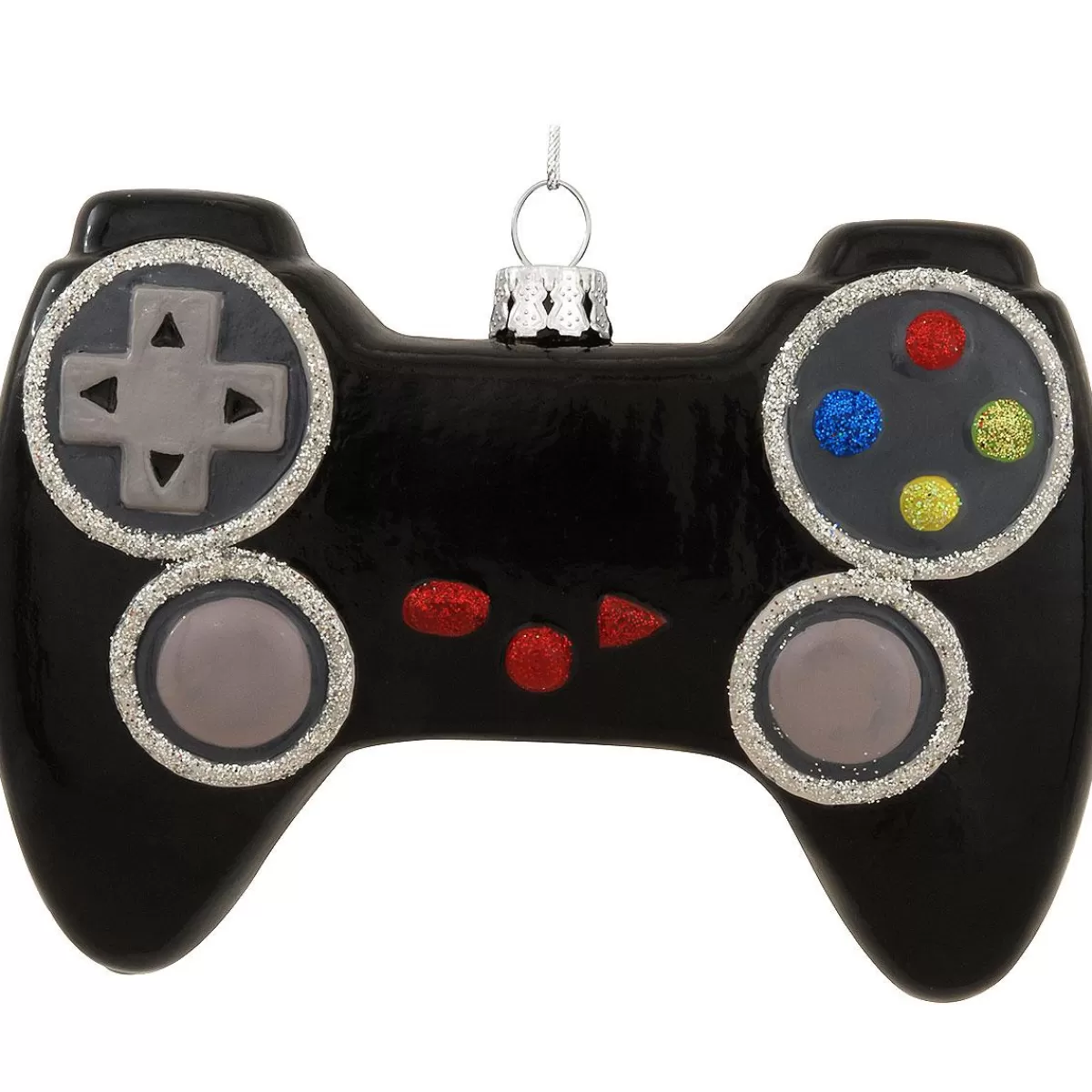 Bronner's Christmas Wonderland Personalized Black Video Game Controller Glass Ornament> Hobbies & Occupations