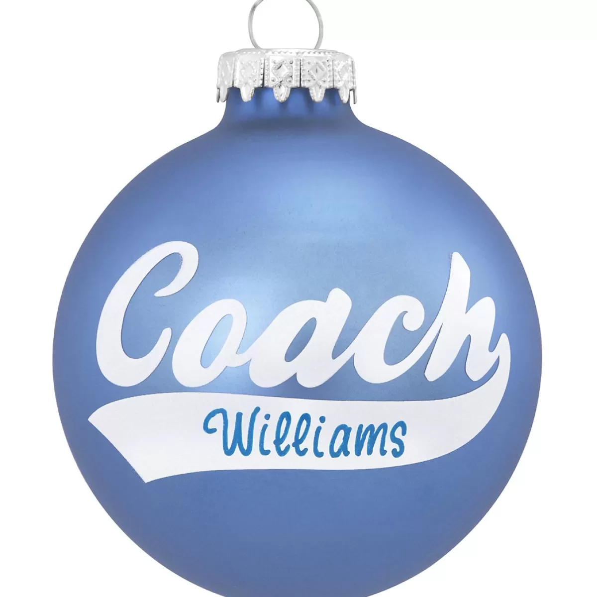 Bronner's Christmas Wonderland Personalized Blue Coach Glass Ornament | Ornaments