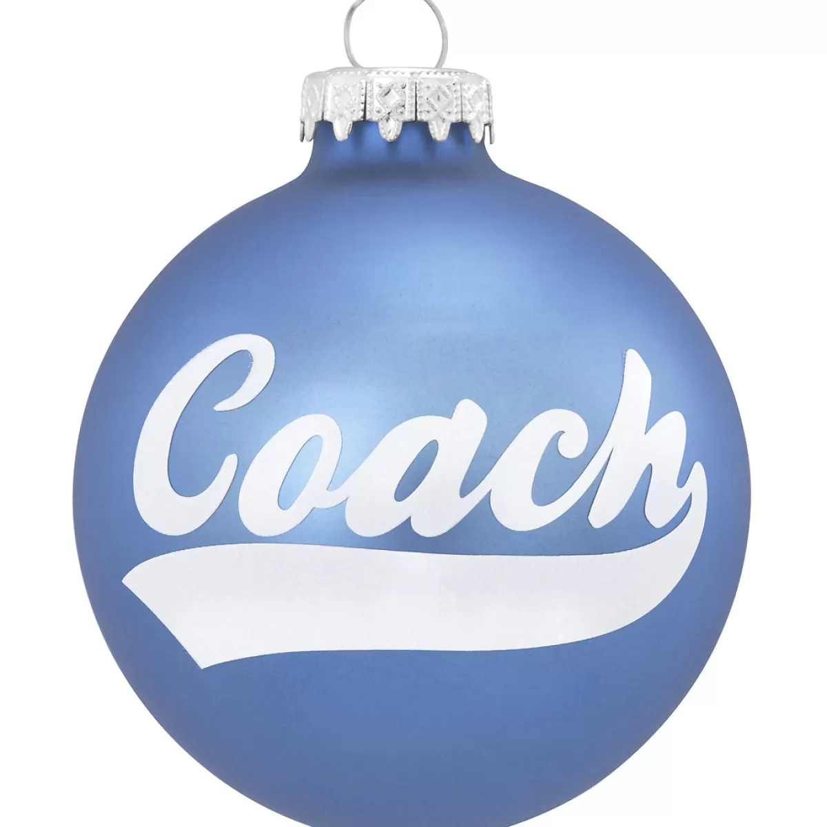 Bronner's Christmas Wonderland Personalized Blue Coach Glass Ornament | Ornaments