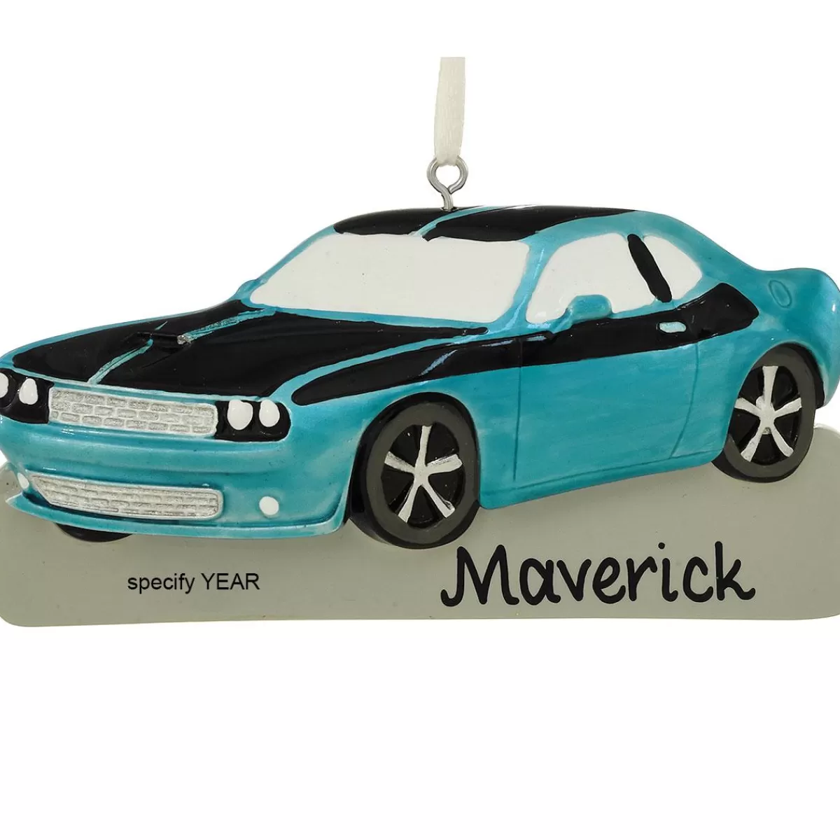 Bronner's Christmas Wonderland Personalized Blue Muscle Car Ornament> Hobbies & Occupations