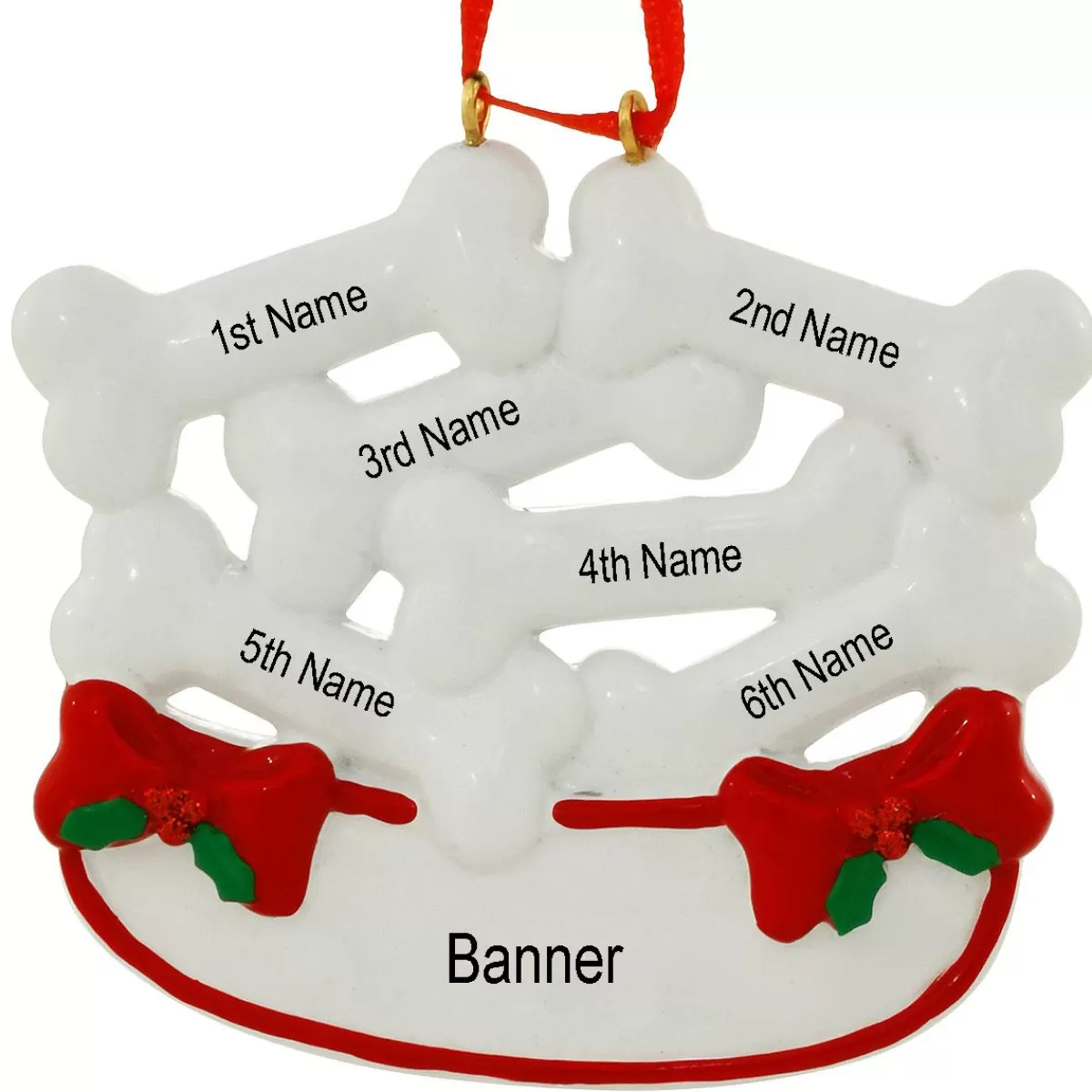 Bronner's Christmas Wonderland Personalized Bowl Of Dog Bones Resin Ornament | Ornaments