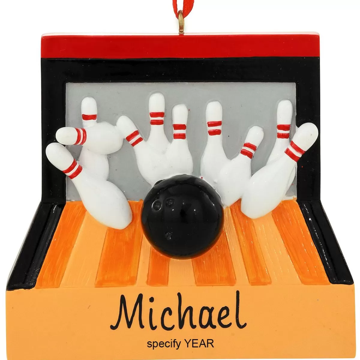 Bronner's Christmas Wonderland Personalized Bowling Lane Resin Ornament> Hobbies & Occupations