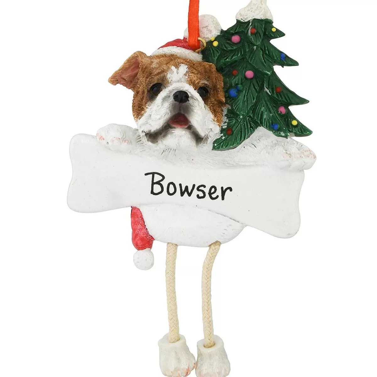 Bronner's Christmas Wonderland Personalized Bulldog Ornament With Dangling Legs | Ornaments