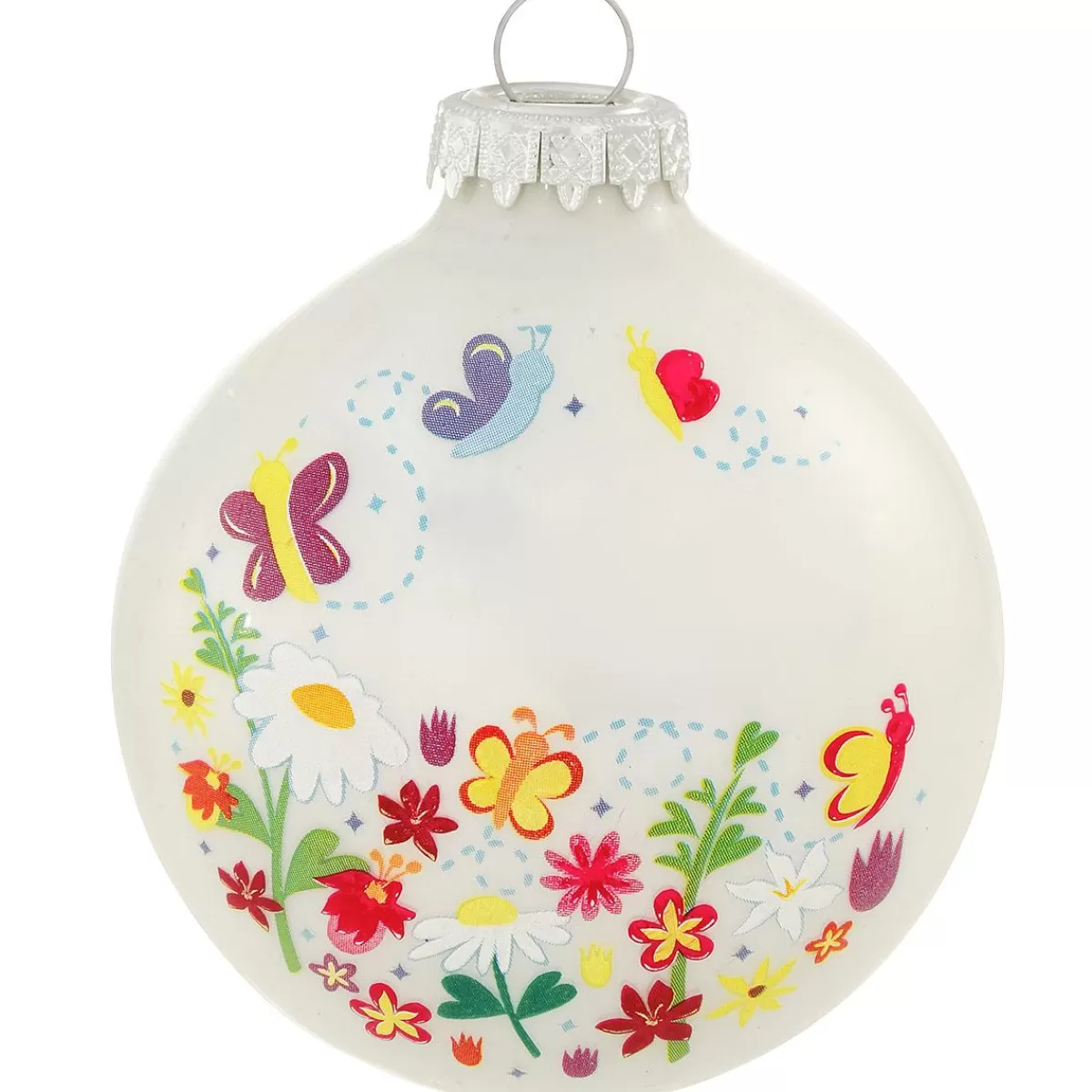 Bronner's Christmas Wonderland Personalized Butterflies 3 Inch Glass Ornament | Ornaments