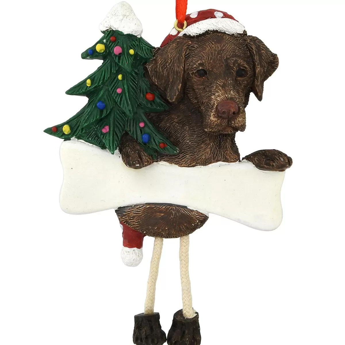 Bronner's Christmas Wonderland Personalized Chocolate Lab Ornament With Dangling Legs | Ornaments