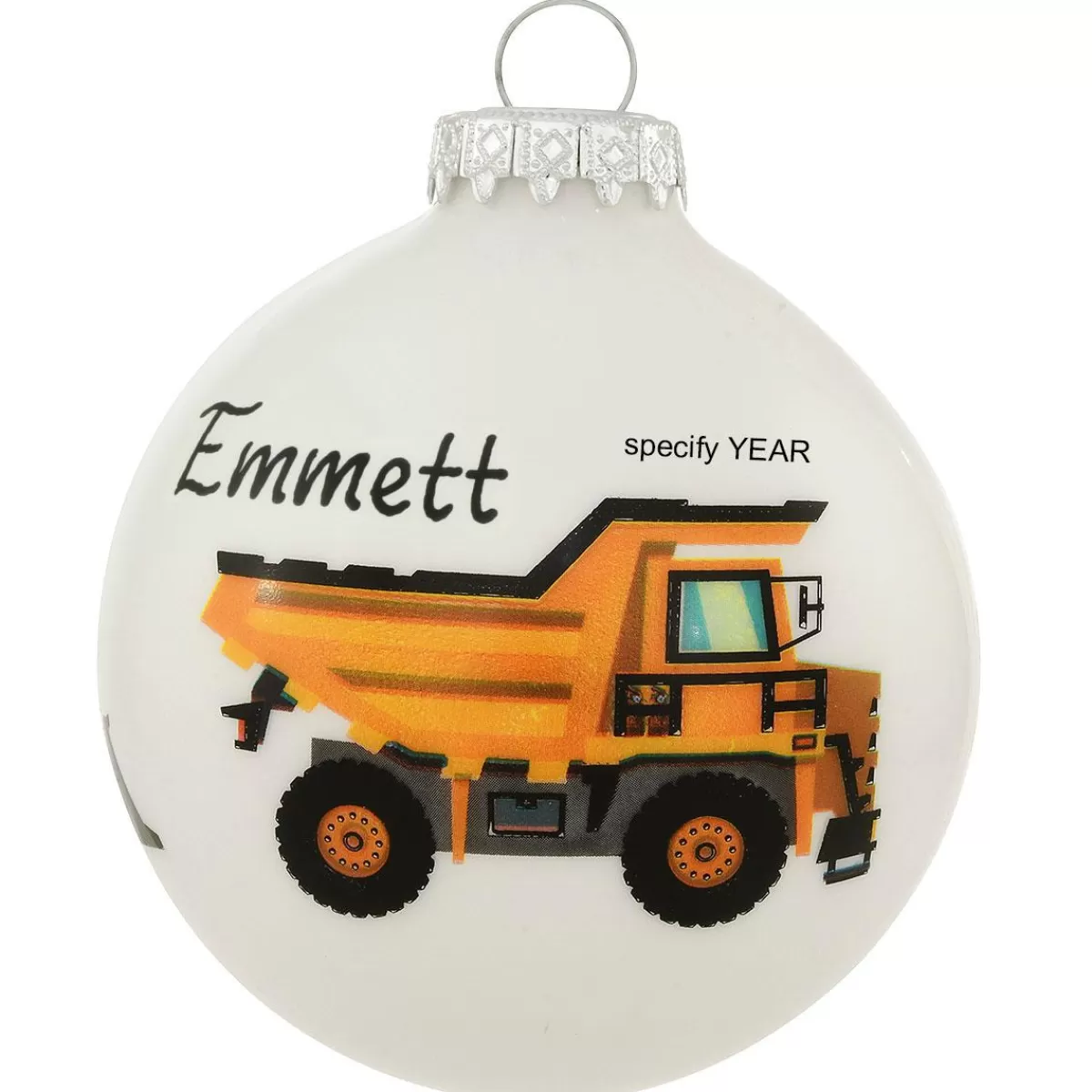 Bronner's Christmas Wonderland Personalized Construction Equipment Glass Ornament> Hobbies & Occupations