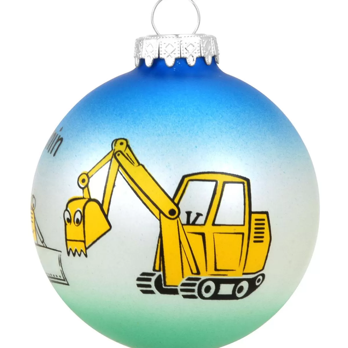 Bronner's Christmas Wonderland Personalized Construction Equipment Glass Ornament> Hobbies & Occupations