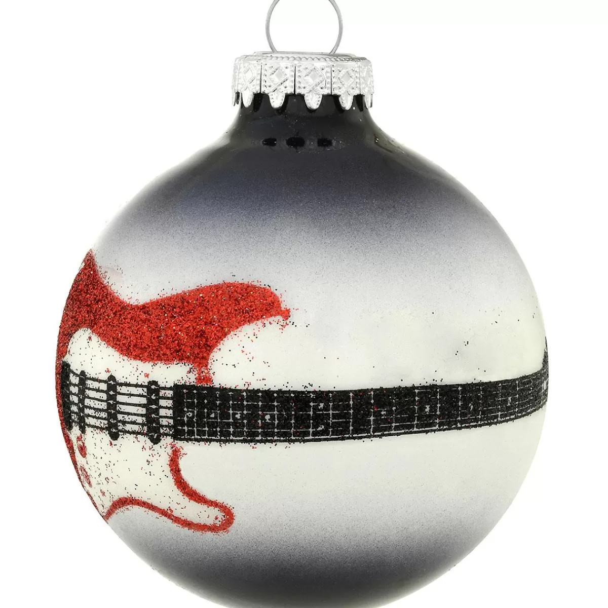 Bronner's Christmas Wonderland Personalized Electric Guitar Glass Ornament> Music, Dance, & Theater