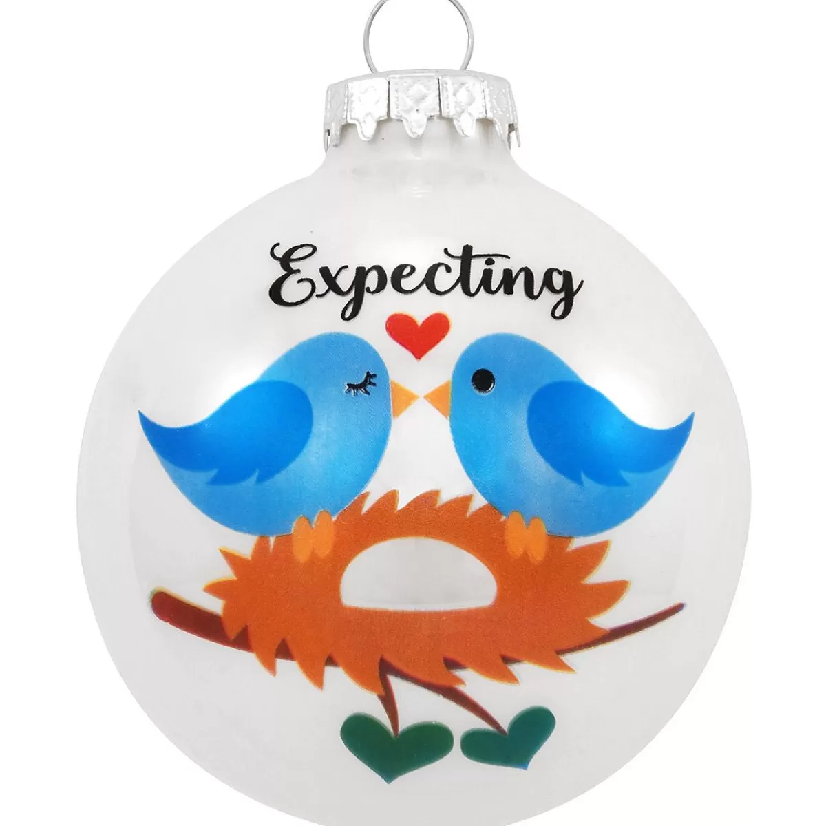 Bronner's Christmas Wonderland Personalized Expecting With Heart And Branch Glass Ornament | Ornaments