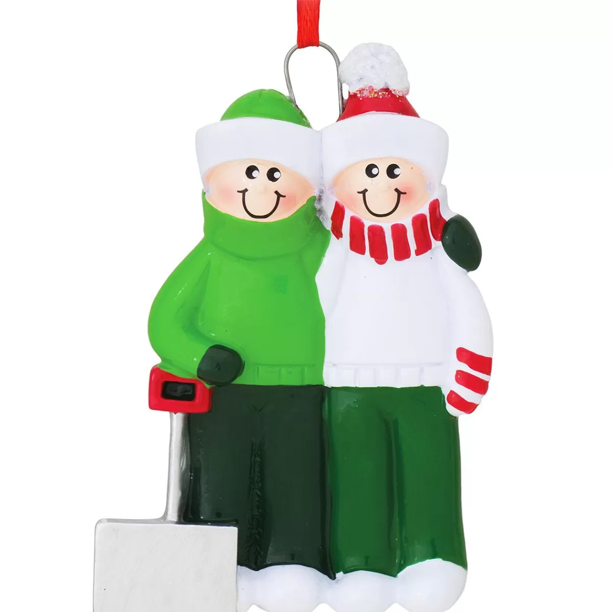 Bronner's Christmas Wonderland Personalized Family Of 2 With Snow Shovel Ornament | Ornaments