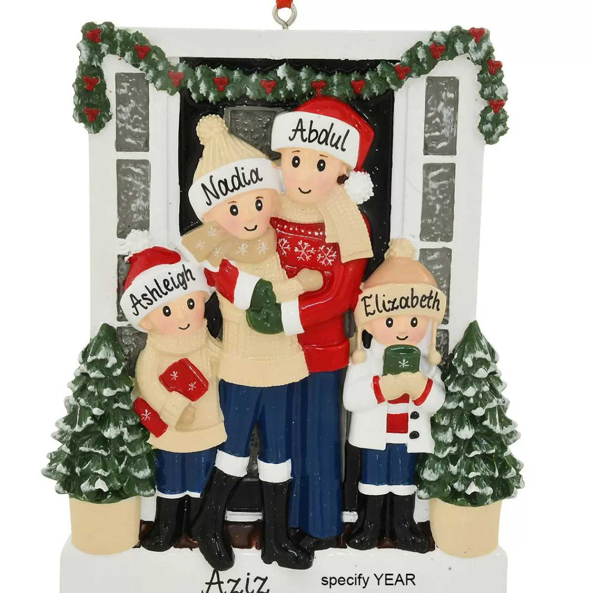 Bronner's Christmas Wonderland Personalized Farmhouse Family Of 4 Ornament | Ornaments