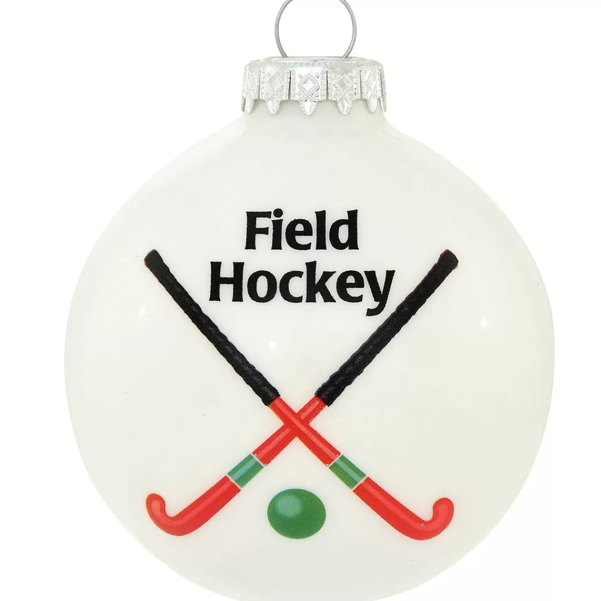 Bronner's Christmas Wonderland Personalized Field Hockey Glass Ornament | Ornaments