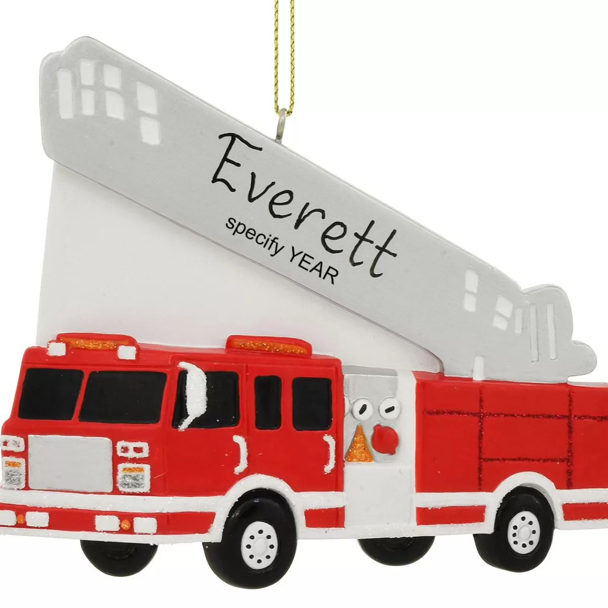 Bronner's Christmas Wonderland Personalized Fire Truck Resin Ornament> Hobbies & Occupations