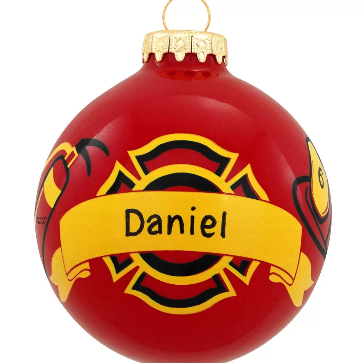 Bronner's Christmas Wonderland Personalized Firefighter Badge Ornament> Hobbies & Occupations