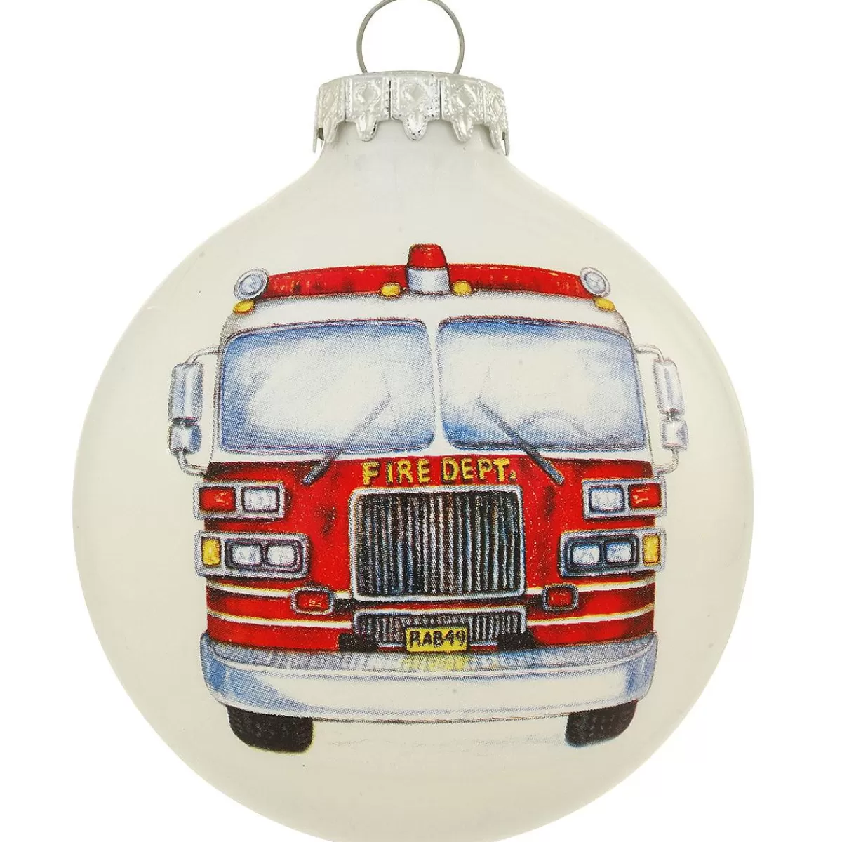 Bronner's Christmas Wonderland Personalized Firetruck Glass Ornament> Hobbies & Occupations