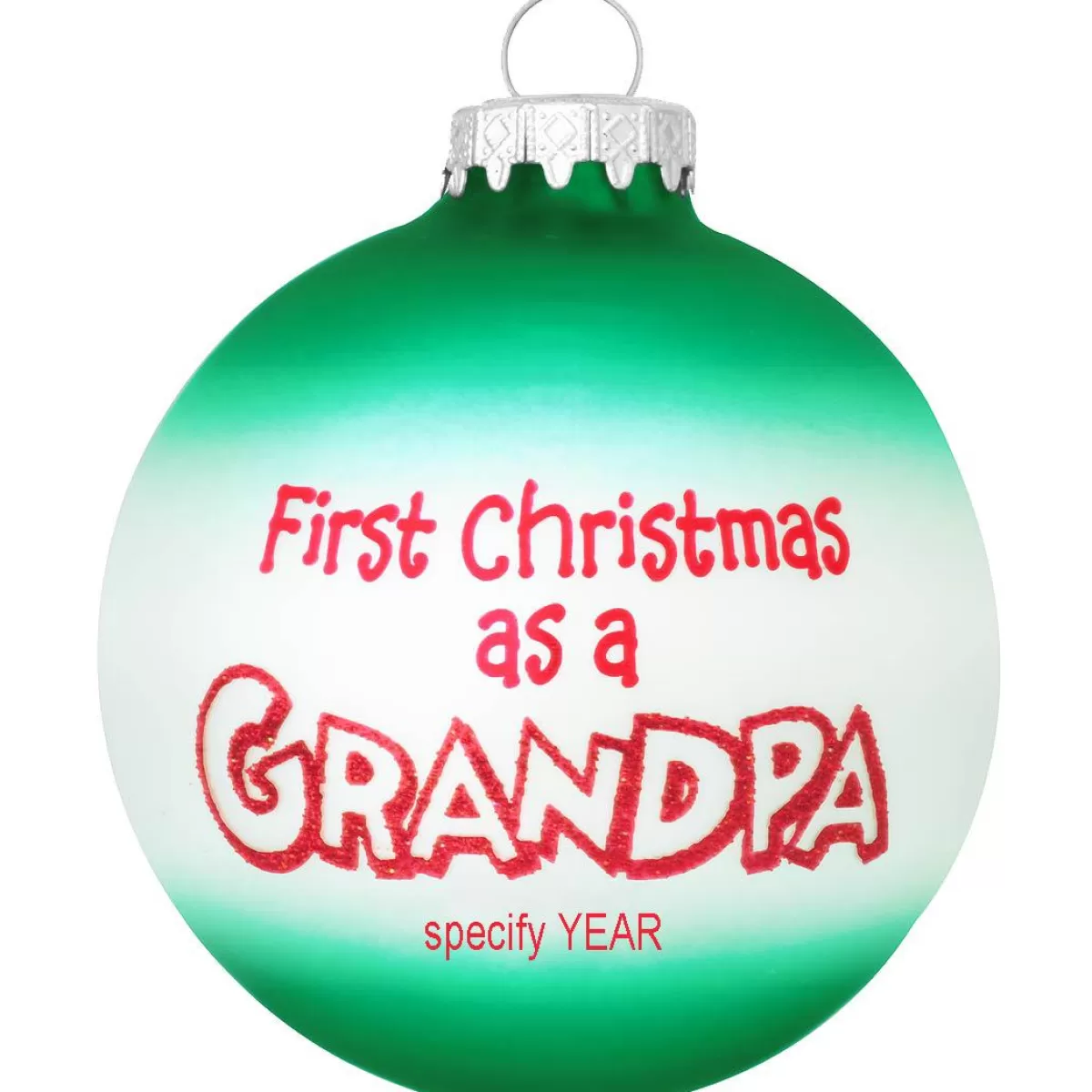 Bronner's Christmas Wonderland Personalized First Christmas As Grandpa Glass Ornament | Ornaments