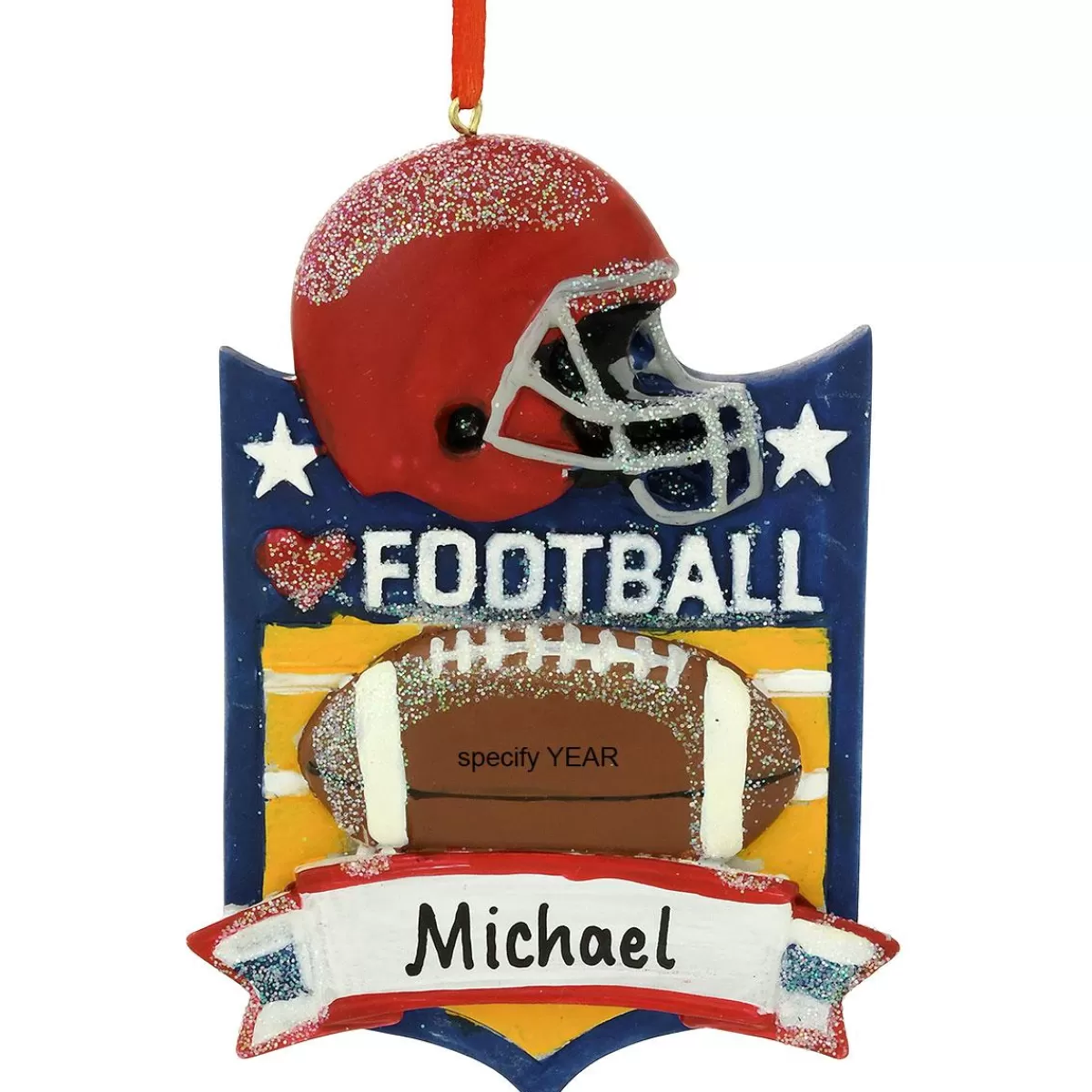 Bronner's Christmas Wonderland Personalized Football Resin Ornament | Ornaments