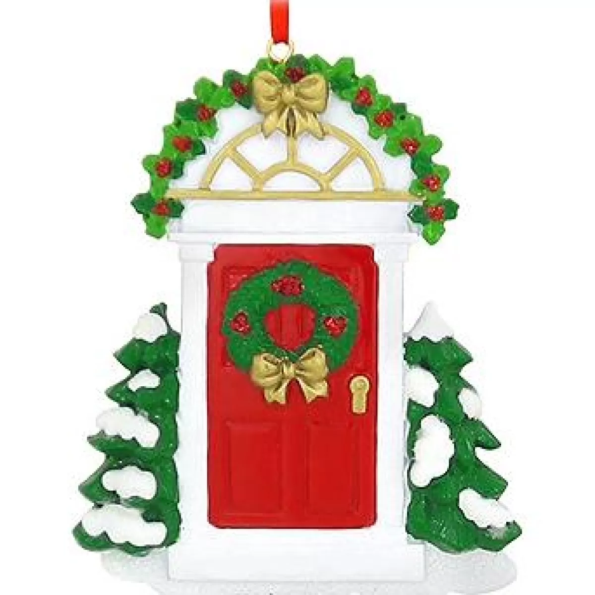 Bronner's Christmas Wonderland Personalized Front Door With Wreath Ornament | Ornaments