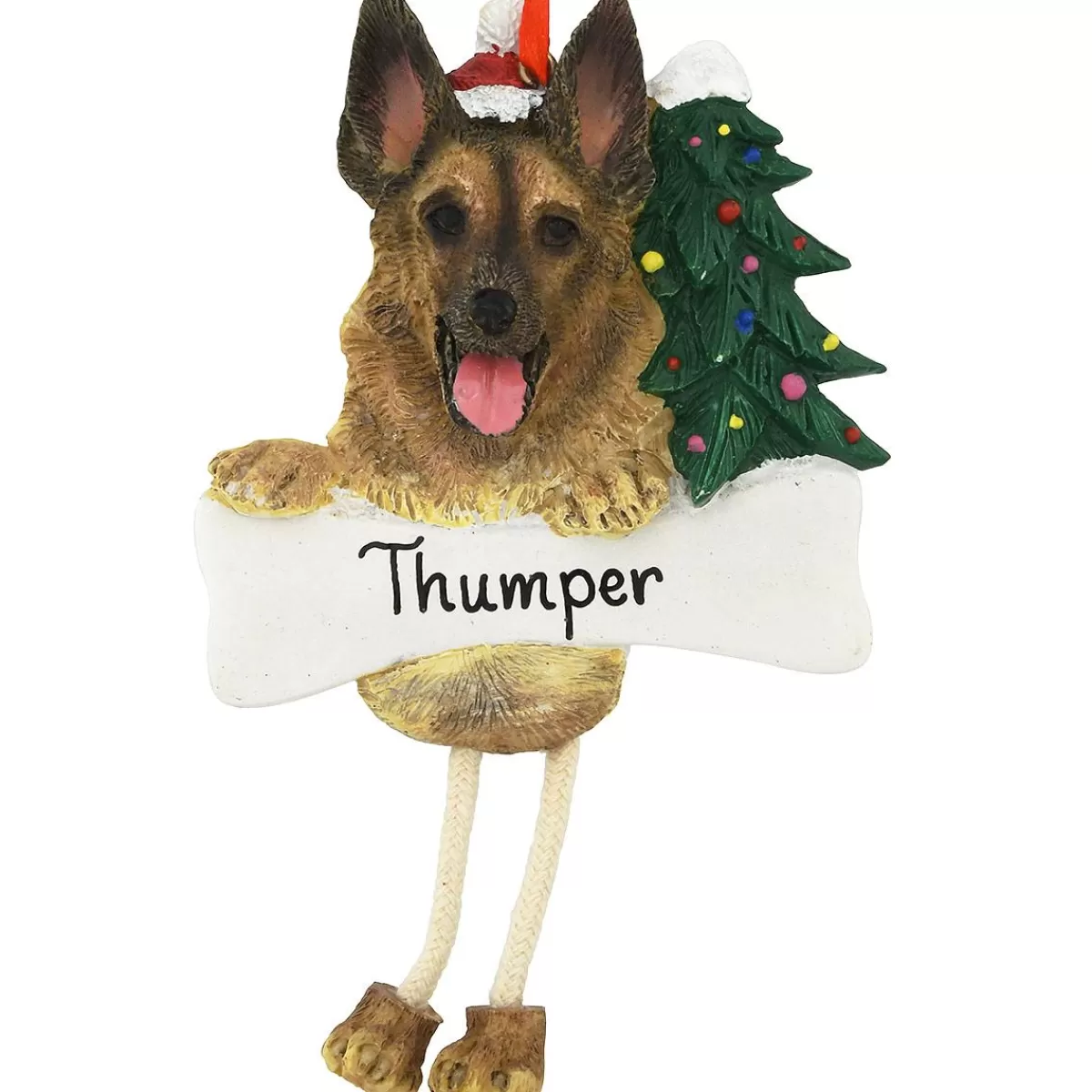 Bronner's Christmas Wonderland Personalized German Shepherd Ornament With Dangling Legs | Ornaments