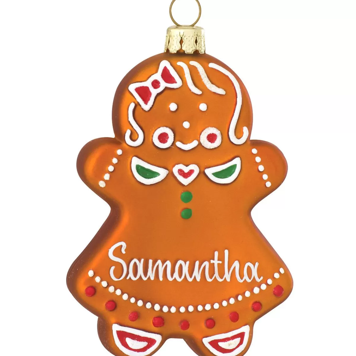 Bronner's Christmas Wonderland Personalized Gingerbread Girl Glass Ornament> Food, Drinks, & Cooking